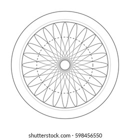 sacred geometry symbol illustration. Vector energy star of rotated circles