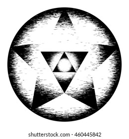 Sacred geometry symbol. Mandala mystery element. Used for space, universe, big bang, alchemy, religion, philosophy, astrology, science, physics, chemistry and spirituality themes.