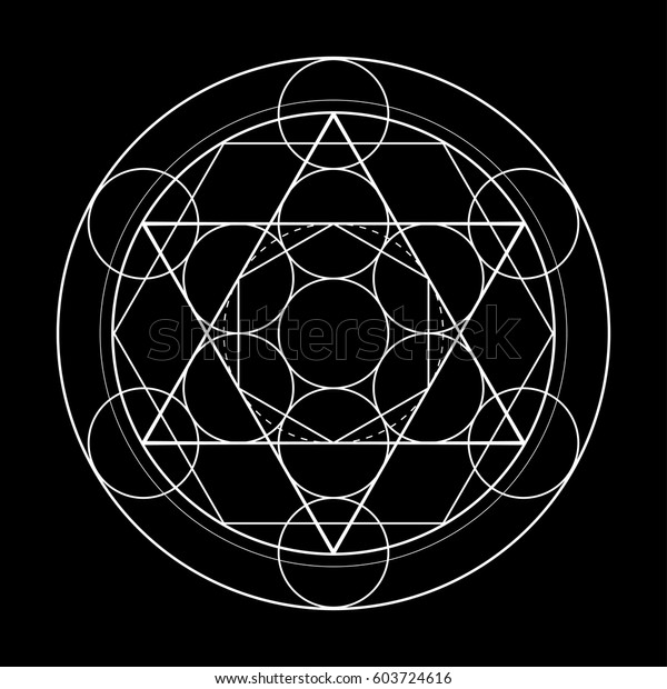 Sacred Geometry Symbol Metatrons Cube On Stock Vector (Royalty Free ...