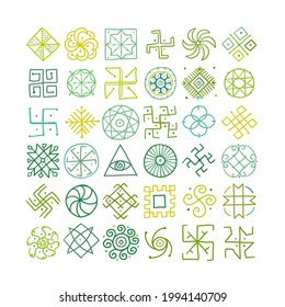 Sacred geometry, symbol set. Alchemy, religion, philosophy, spirituality. Hand drawn sketch for your design