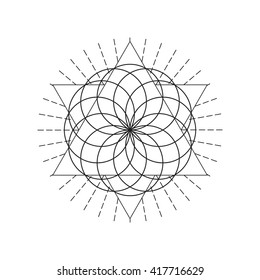 Sacred geometry symbol. Vector illustration.