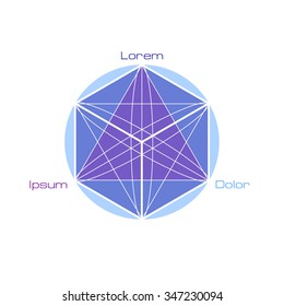 Sacred geometry symbols and elements. Alchemy, religion, philosophy, astrology and spirituality themes