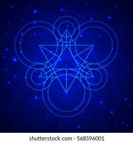 Sacred geometry symbols and elements. Alchemy, religion, philosophy, astrology and spirituality themes. Vector illustration.
