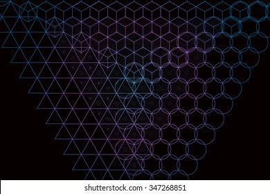 Sacred geometry symbols and elements background. Alchemy, religion, philosophy, astrology and spirituality themes