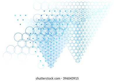 Sacred geometry symbols and elements background. Alchemy, religion, philosophy, astrology and spirituality themes. Matter, space and time. Science in Universe. Golden ratio.