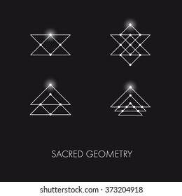 Sacred Geometry Symbols. Pyramid. Vector