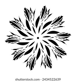 Sacred geometry. Traditional circular ornament. Stylized ornament of wings. Ethnic tribal tattoo. Vector illustration.