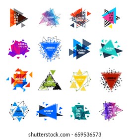 Sacred geometry triangle abstract logo figures elements mystic polygon creative triangulum vector illustration