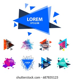 Sacred geometry triangle abstract logo figures elements mystic polygon creative triangulum vector illustration