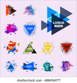 Sacred geometry triangle abstract logo figures elements mystic polygon creative triangulum vector illustration