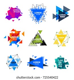 Sacred geometry triangle abstract logo figures elements mystic polygon creative triangulum vector illustration