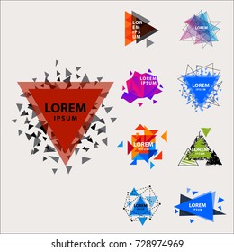 Sacred geometry triangle abstract logo figures elements mystic polygon creative triangulum vector illustration