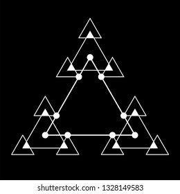 Sacred geometry triangle based symbol and elements. Alchemy, religion, philosophy, astrology and spirituality themes for design