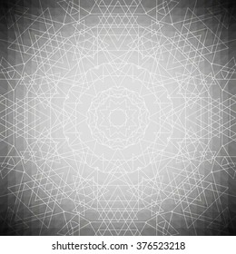Sacred geometry, triangle design gray background. Abstract vector illustration.