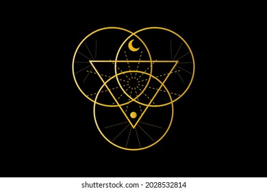 Sacred Geometry Triangle Logo Overlapping Circles Stock Vector (Royalty ...