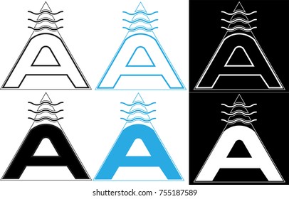 sacred geometry triangle-air / letter A / minimalist logo