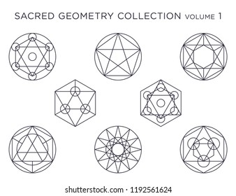 Sacred Geometry Vector Collection - Black isolated on white