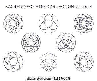 Sacred Geometry Vector Collection - Black isolated on white