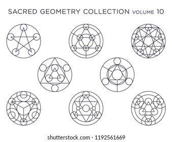 Sacred Geometry Vector Collection - Black isolated on white