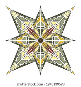 Sacred geometry. Vector color geometric mandala. Geometric shapes. Vector illustration