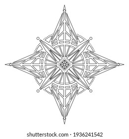 Sacred geometry. Vector coloring book with geometric mandala. Geometric shapes. Vector illustration.