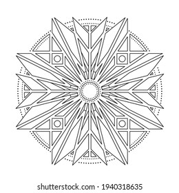 Sacred geometry. Vector coloring book with geometric mandala. Geometric shapes. Vector illustration.
