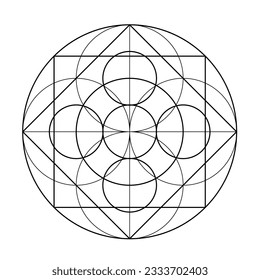 Sacred Geometry Vector Design Elements. This religion, philosophy, and spirituality symbols. the world of geometric mystic mandalas. intricately illustrations.