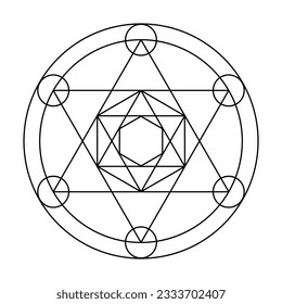 Sacred Geometry Vector Design Elements. This religion, philosophy, and spirituality symbols. the world of geometric mystic mandalas. intricately illustrations.