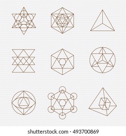 Sacred geometry. Sacred geometry vector design elements. Philosophy, spirituality, alchemy, religion, symbols and elements.