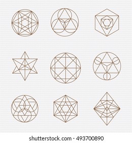 Sacred geometry. Sacred geometry vector design elements. Philosophy, spirituality, alchemy, religion, symbols and elements.