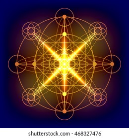 Sacred geometry vector golden symbol. Design for logo, game, cover, card.