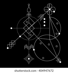 Sacred geometry. Vector graphic symbols and elements