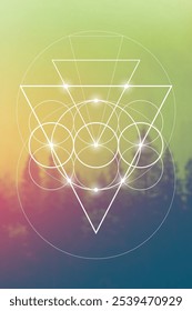 Sacred geometry vector illustration. Esoteric Energy Elements in Futuristic Design related to Tarot, Alchemy and Astrology