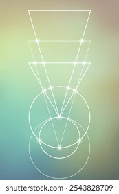 Ilustração do vetor de geometria sagrada. Elementos de energia esotéricos em design futurista relacionados com tarô, alquimia e astrologia