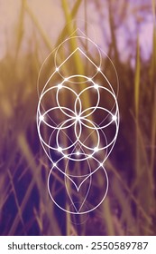 Sacred geometry vector illustration. Esoteric Energy Elements in Futuristic Design related to Tarot, Alchemy and Astrology