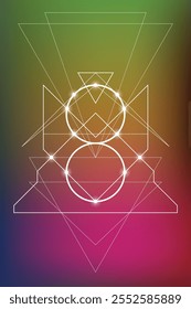 Sacred geometry vector illustration. Esoteric Energy Elements in Futuristic Design related to Tarot, Alchemy and Astrology