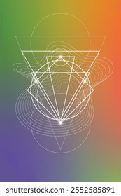 Sacred geometry vector illustration. Esoteric Energy Elements in Futuristic Design related to Tarot, Alchemy and Astrology