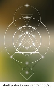 Sacred geometry vector illustration. Esoteric Energy Elements in Futuristic Design related to Tarot, Alchemy and Astrology