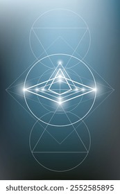 Sacred geometry vector illustration. Esoteric Energy Elements in Futuristic Design related to Tarot, Alchemy and Astrology