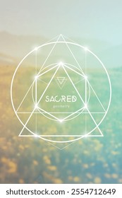 Sacred geometry vector illustration. Esoteric Energy Elements in Futuristic Design related to Tarot, Alchemy and Astrology