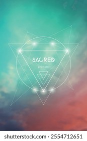 Sacred geometry vector illustration. Esoteric Energy Elements in Futuristic Design related to Tarot, Alchemy and Astrology