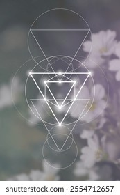 Sacred geometry vector illustration. Esoteric Energy Elements in Futuristic Design related to Tarot, Alchemy and Astrology