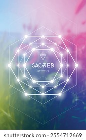 Sacred geometry vector illustration. Esoteric Energy Elements in Futuristic Design related to Tarot, Alchemy and Astrology