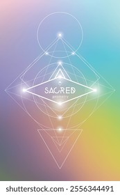 Sacred geometry vector illustration. Esoteric Energy Elements in Futuristic Design related to Tarot, Alchemy and Astrology