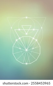 Sacred geometry vector illustration. Esoteric Energy Elements in Futuristic Design related to Tarot, Alchemy and Astrology. Golden ratio and Fibonacci row inspired design.