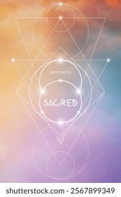 Sacred geometry vector illustration. Esoteric Energy Elements in Futuristic Design related to Tarot, Alchemy and Astrology. Golden ratio and Fibonacci row inspired design.