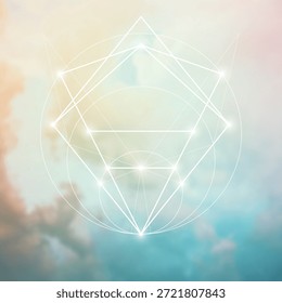 Ilustración vectorial de geometría sagrada. Elementos de Energía Esotérica en Diseño Futurista relacionados con el Tarot, la Alquimia y la Astrología. Relación dorada y diseño inspirado en Fibonacci row.