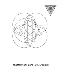 Heilige Geometrie. Vektorgrafik einzeln auf Weiß. Heilige Geometrie. Schwarze Linien auf weißem Hintergrund