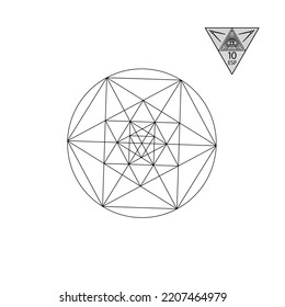 Sacred geometry. Vector Illustration isolated on white. Sacred geometry. Black lines on a white background