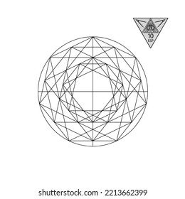 Geometría sagrada. Ilustración vectorial aislada en blanco. Geometría sagrada. Líneas negras en un fondo blanco